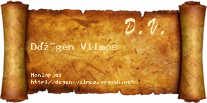 Dégen Vilmos névjegykártya